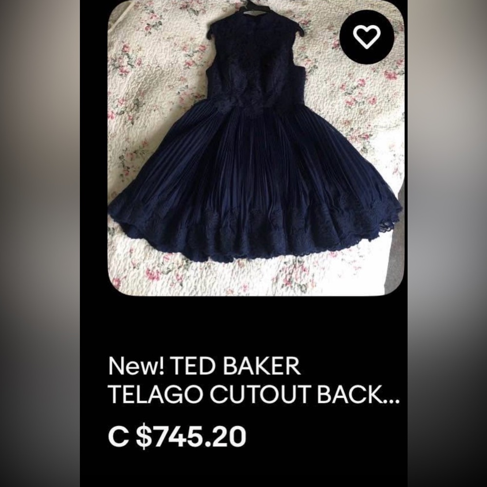 Ted Baker Midnight Blue Lace Prom Dress